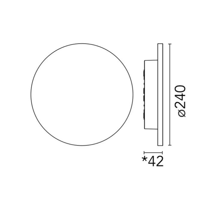 Applique d'extérieur, Camouflage 240, primer, IP65, LED, 2700K, 773lm, Ø24cm, P4,2cm - Flos