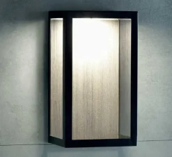 Applique d'extérieur, Carré, bois, noir, IP44, LED, 2700K, 1650lm, L20cm, H35cm - Ethimo