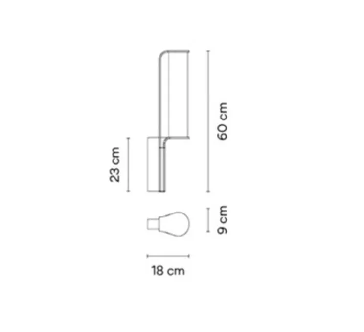 Applique d'extérieur, Class, 2820, noir mat, IP65, LED, dim, bouton-poussoir, 2700K, 495 lm, L9cm, H60cm - Vibia