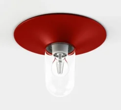 Applique d'extérieur, Cooper N° 1, verre opale Rouge tomate 110, IP65, L30,2cm, H30,2cm - Roger Pradier