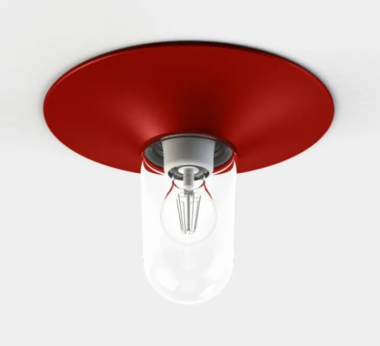 Applique d'extérieur, Cooper N° 1, verre opale Rouge tomate 110, IP65, L30,2cm, H30,2cm - Roger Pradier