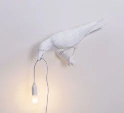 Applique d'extérieur, Corbeau, Bird Lamp Looking Left Outdoor, blanc, L32,8cm, H14,5cm - Seletti