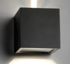 Applique d'extérieur, CUBE XL Up&Down, noir, IP54, LED, 3000K, 1080lm, Ø15cm, H15cm - Light Point
