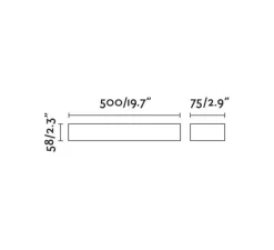 Applique d'extérieur, Doro 500, gris foncé, IP65, LED, 3000K, 2700 lm, L50cm, H5,8cm - Faro