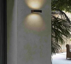 Applique d'extérieur, DORO-13 , marron, IP65, LED, 3000K, 1000lm, L22,2cm, H7cm - FARO