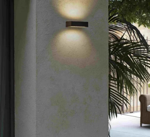 Applique d'extérieur, DORO-13 , marron, IP65, LED, 3000K, 1000lm, L22,2cm, H7cm - FARO