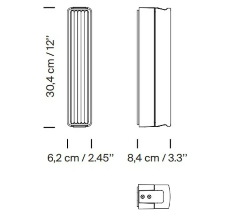 Applique d'extérieur, Estadio Singular, blanc, IP65, LED, dim, 2700K, 204 lm, L6,2cm, H30,4cm - Santa & Cole