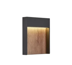 Applique d'extérieur, Flatt, noir, IP65, LED, K, 500lm, Ø18cm, H23cm - Slv