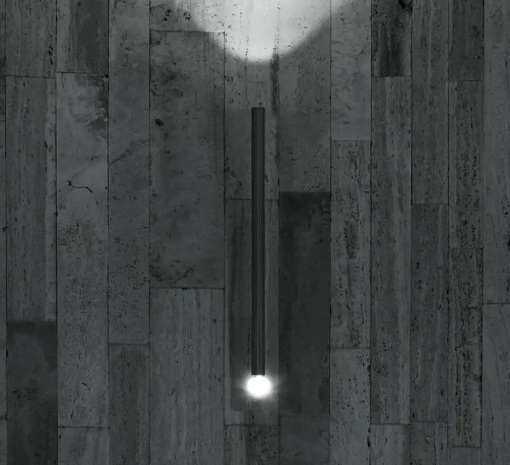 Applique d'extérieur, Flauta riga 2, anthracite, IP65, LED, dim, 2700K, 694 lm, Ø4,5cm, H50cm - Flos