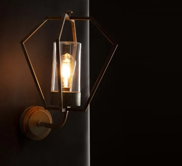 Applique d'extérieur, Gemstone 3450, Laiton vieilli, IP44, L33cm, H48cm - Moretti Luce