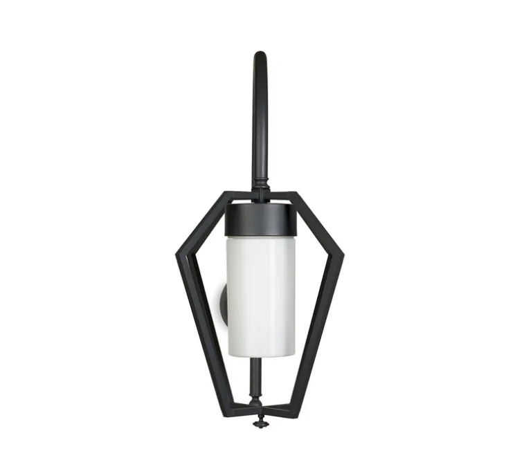 Applique d'extérieur, Gemstone 3470, Noir, verre opale, IP44, Ø50cm, H58cm - Moretti Luce
