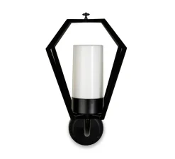 Applique d'extérieur, Gemstone 3451, Noir, verre opale, IP44, Ø33cm, H48cm - Moretti Luce