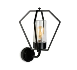 Applique d'extérieur, Gemstone 3451, Noir, verre transparent, IP44, L33cm, H48cm - Moretti Luce