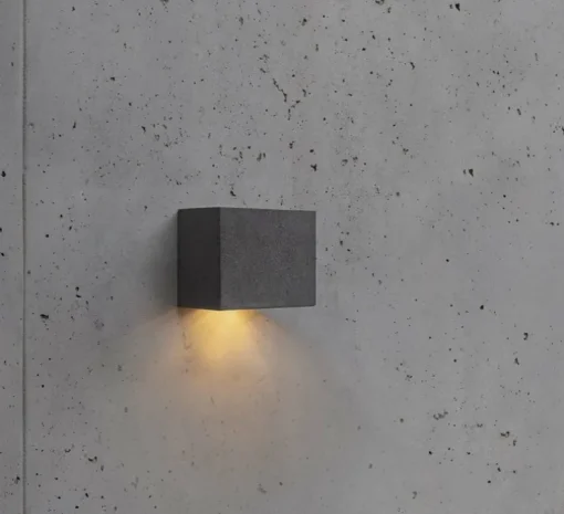 Applique d'extérieur, Grot 160, béton, IP55, LED, 2700K, 122 lm, L16cm, H12cm - Faro
