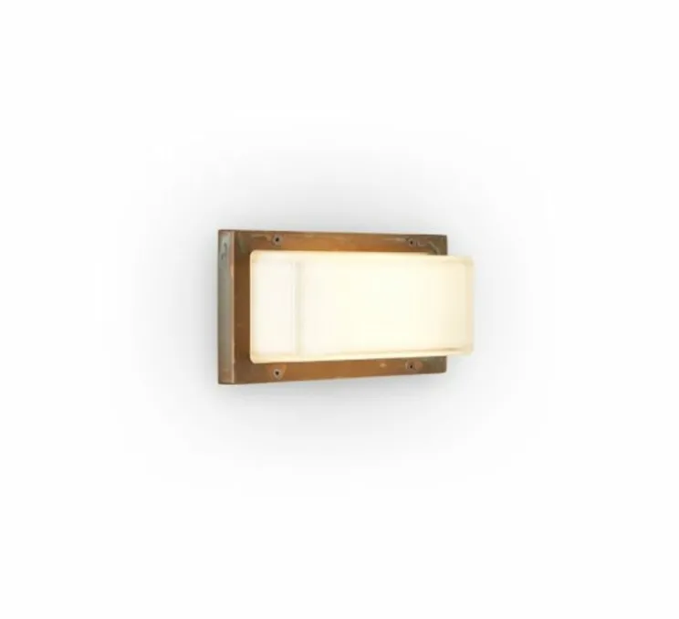 Applique d'extérieur, Ice cubic rectangular 3410, Laiton vieilli, IP65, L13cm, H25,5cm - Moretti Luce