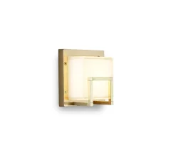 Applique d'extérieur, Ice Cubic square 3407, laiton naturel, IP65, L16,2cm, H16,2cm - Moretti Luce