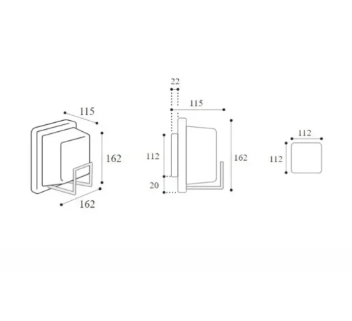 Applique d'extérieur, Ice Cubic square 3407, laiton naturel, IP65, L16,2cm, H16,2cm - Moretti Luce
