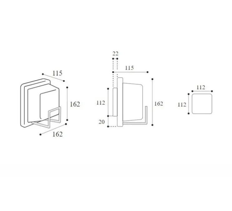 Applique d'extérieur, Ice Cubic square 3407, laiton naturel, IP65, L16,2cm, H16,2cm - Moretti Luce