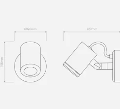 Applique d'extérieur, Jura Single Spot, laiton massif, IP65, L12cm, H15,5cm - Astro