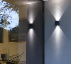 Applique d'extérieur, Klint, modèle 2, Noir velours, IP65, LED, 2800K, 414 lm, L12,5cm, H12,5cm - Roger Pradier