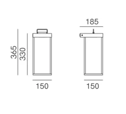 Applique d'extérieur, Lanterne Slim 267.04.OO, laiton, IP55, LED, dim, 2700K, 750 lm, L15cm, H26,5cm - Il Fanale