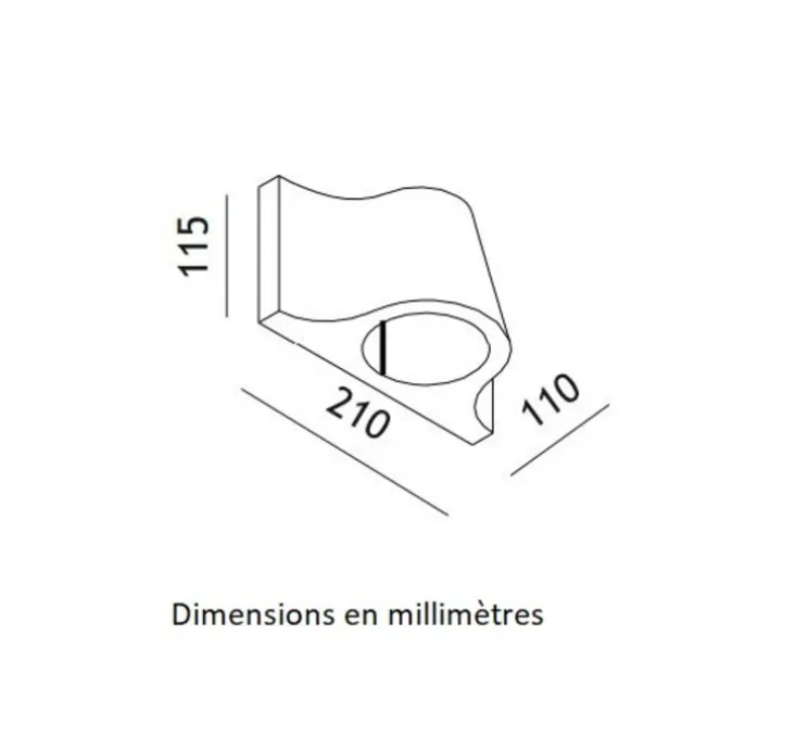 Applique d'extérieur, Lido, terracotta, IP55, L21cm, H11,5cm - Toscot