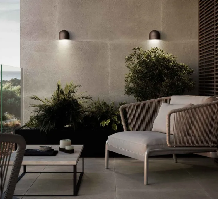 Applique d'extérieur, Mask 298.01.OS, laiton bruni, IP65, LED, dim, 3000K, 750 lm, L14cm, H12,8cm-Il Fanale