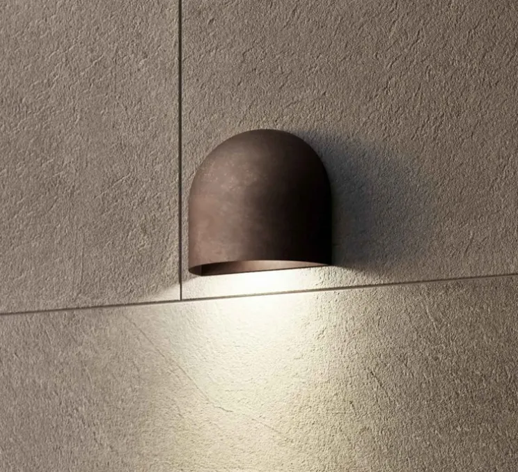 Applique d'extérieur, Mask 298.01.OS, laiton bruni, IP65, LED, dim, 3000K, 750 lm, L14cm, H12,8cm-Il Fanale