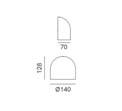 Applique d'extérieur, Mask 298.01.OS, laiton bruni, IP65, LED, dim, 3000K, 750 lm, L14cm, H12,8cm-Il Fanale