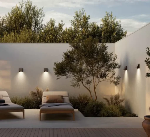 Applique d'extérieur, Mask 298.02.OS, laiton bruni, IP65, LED, dim, 3000K, 750 lm, L12,6cm, H13,1cm-Il Fanale