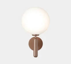 Applique d'extérieur, Miira, bronze, globe opalin, IP54, Ø20cm, H35cm - Nuura