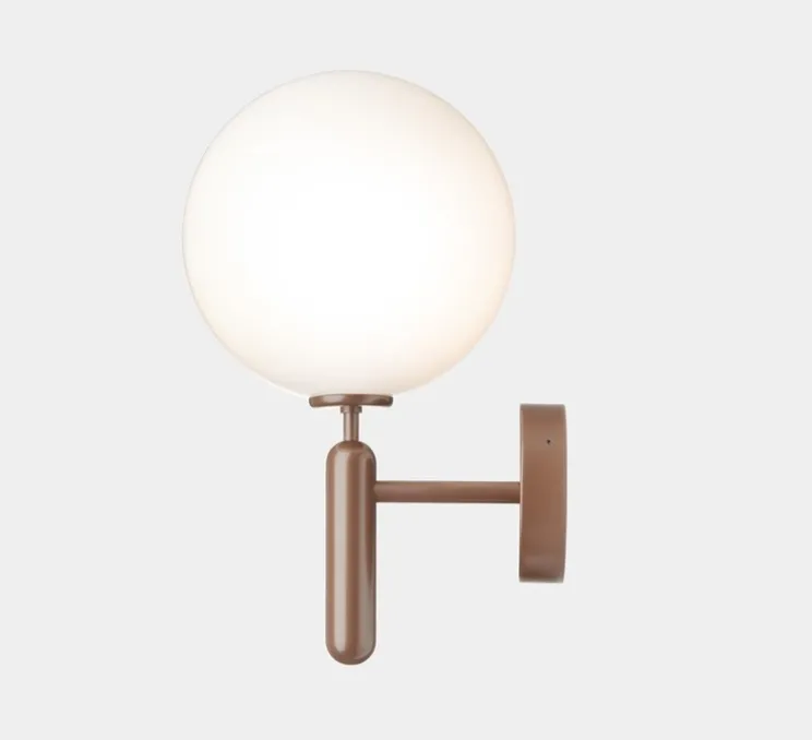 Applique d'extérieur, Miira, bronze, globe opalin, IP54, Ø20cm, H35cm - Nuura