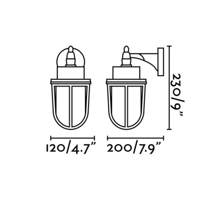 Applique d'extérieur, NAHIR, laiton, IP44, Ø12cm, H21cm - Faro