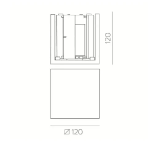 Applique d'extérieur, Perseo, gris, IP65, LED, 3000K, 760 lm, L12cm, H12cm - ACB