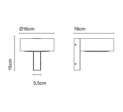 Applique d'extérieur, Plaff-on! A IP65, noir, IP65, LED, 2700K, 544lm, L16cm, H15cm - Marset