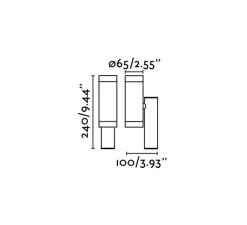 Applique, d'extérieur, simple, Steps, noir, H19cm - FARO