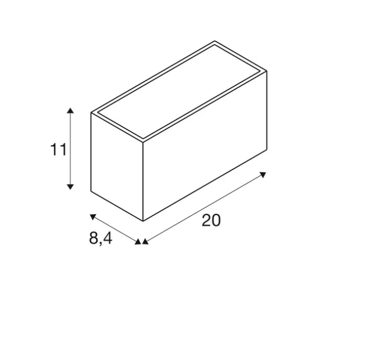 Applique d'extérieur, Sitra cube M, anthracite, IP65, LED, dim, 3000-4000K, 1880 lm, L20cm, H11cm - SLV