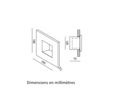 Applique d'extérieur, Square, terracotta, IP65, LED, 2700K, 250 lm, L16,5cm, H16,5cm - Toscot