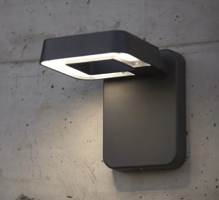 Applique d'extérieur, Square N° 1, Gris noir, IP65, LED, 2700K, 2716 lm, L22,6cm, H25,9cm - Roger Pradier
