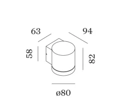Applique d'extérieur, Taio round 1.0, noir, IP65, LED, dim, 2700K, 340 lm, L8cm, H8,2cm - Wever&Ducré