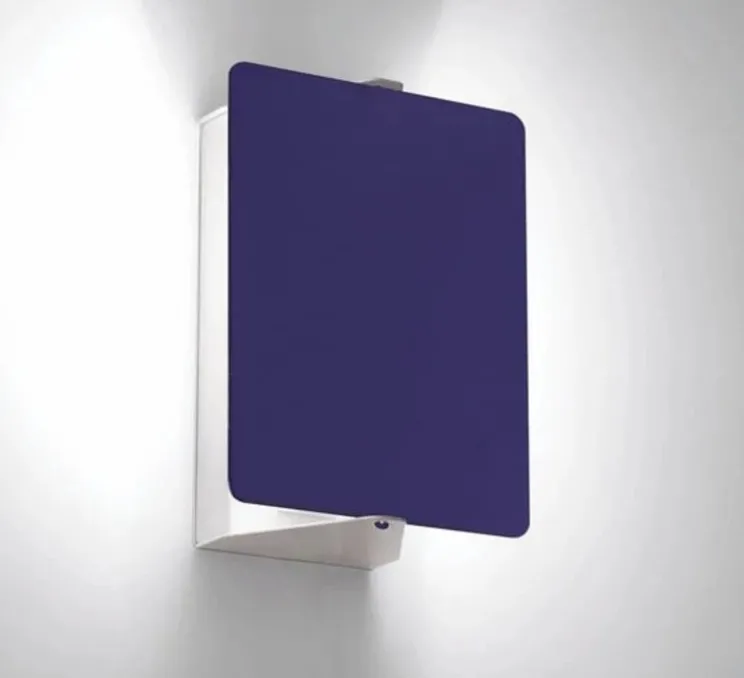 Applique d'extérieur, Volet Pivotant, simple, outdoor, réédition Charlotte Perriand, bleu, IP55, LED, dim, 3000K, 235 lm, L13cm, H17cm - Nemo Lighting