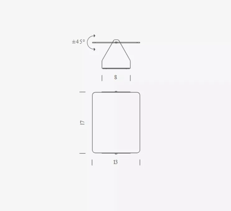 Applique d'extérieur, Volet Pivotant, simple, outdoor, réédition Charlotte Perriand, bleu, IP55, LED, dim, 3000K, 235 lm, L13cm, H17cm - Nemo Lighting