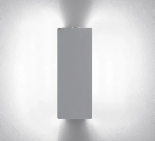 Applique d'extérieur, Volet Pivotant, double, outdoor, réédition Charlotte Perriand, aluminium naturel anodisé, IP55, LED, dim, 3000K, 585 lm, L13cm, H34cm - Nemo Lighting