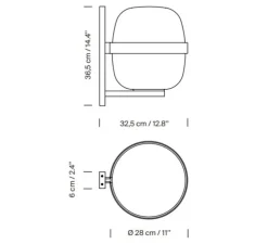 Applique d'extérieur, Wally Cesta, gris clair, IP65, Ø33cm, H36cm - Santa & Cole