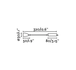 Applique en saillie, liseuse, interrupteur, Loke, chrome, LED, 3000k,150lm, L32cm, Ø3cm - Faro