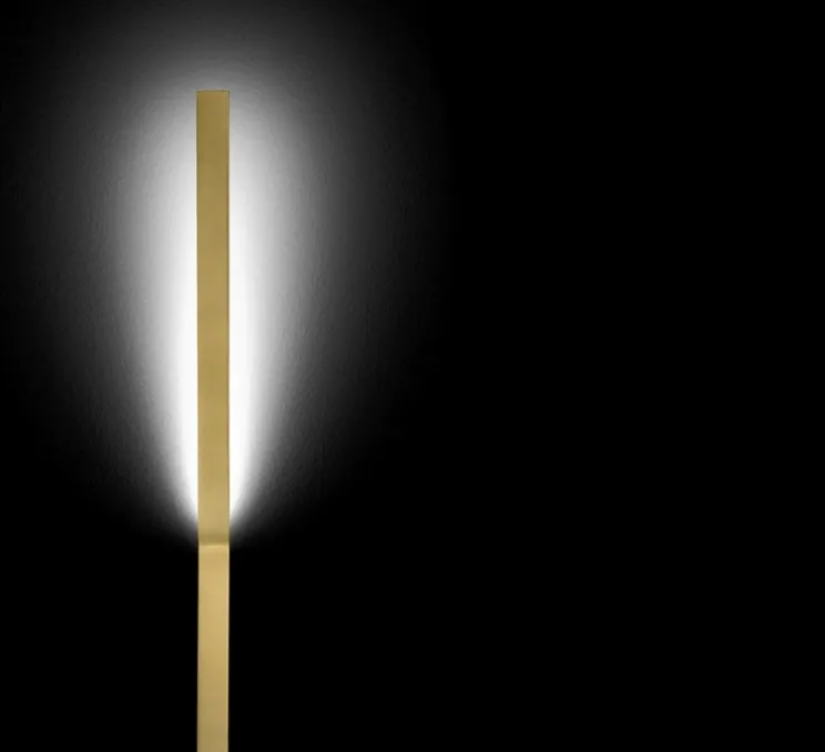 Applique, en saillie, Ypsilon, Laiton Satiné, LED, 3000K, 1118lm, L14,5cm, H62cm - Panzeri