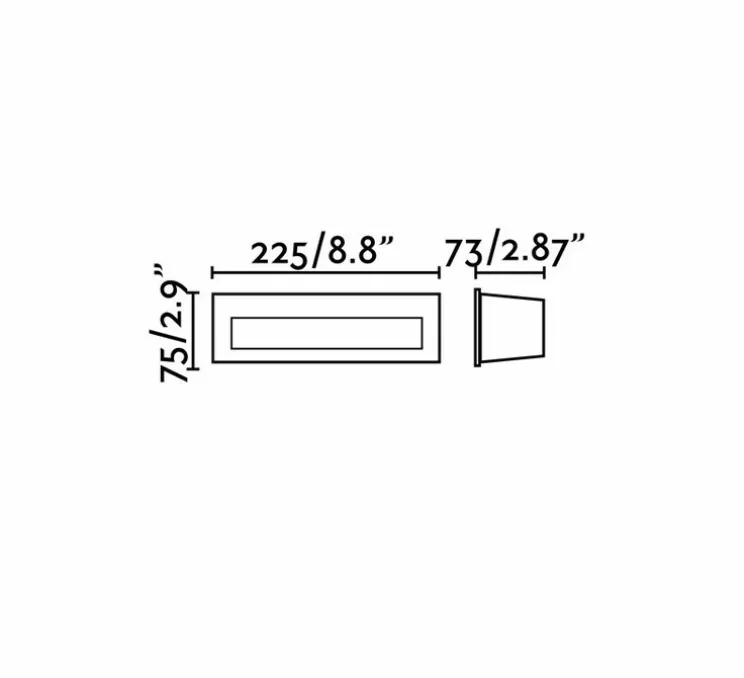 Applique, encastré de marche, NAT LED, gris foncé, IP65, 3000K, 330lm, L22,5cm, H7,5cm - Faro