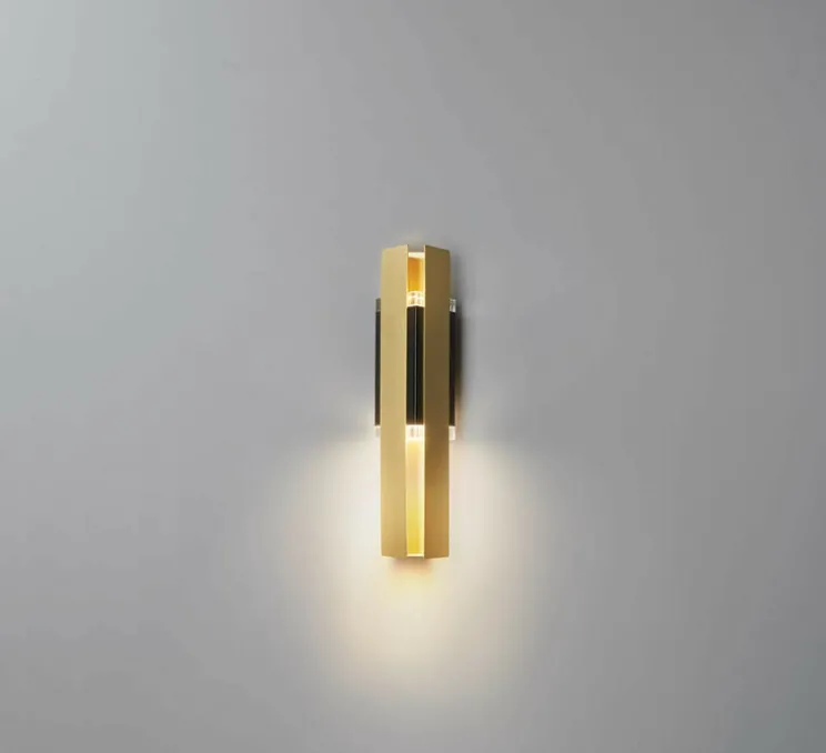 Applique, Excalibur Simple 559.41, noir, laiton, IP40, LED, dim, 2700K, 1200 lm, L12cm, H45cm - Tooy