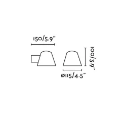 Applique extérieur, Gina, Ip44, noir, Ø11,5cm - FARO