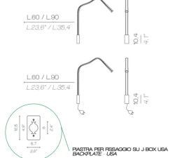 Applique, FLEXILED 60 Bronze , Cuir noir, LED, 2700K, 500lm, L60cm, Hcm - Contardi